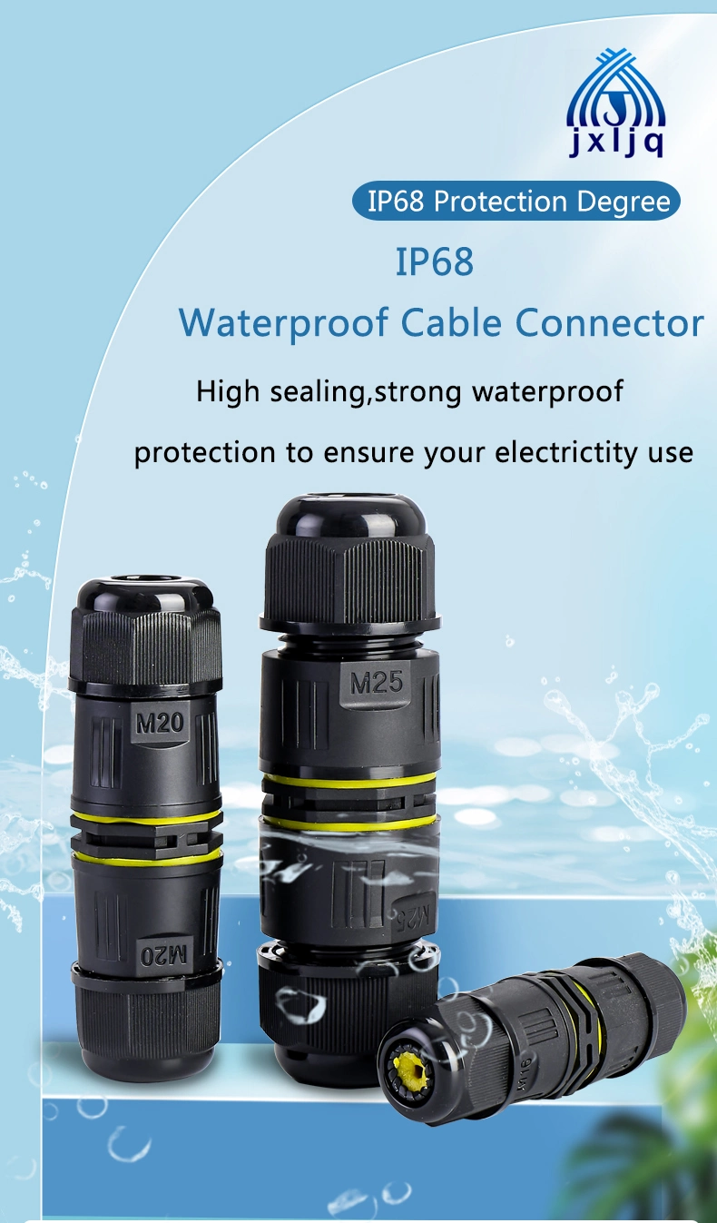 Underwater IP68 Waterproof M16 Cable Connector 2/3 Pin Easy Installation Electrical Cable Connector